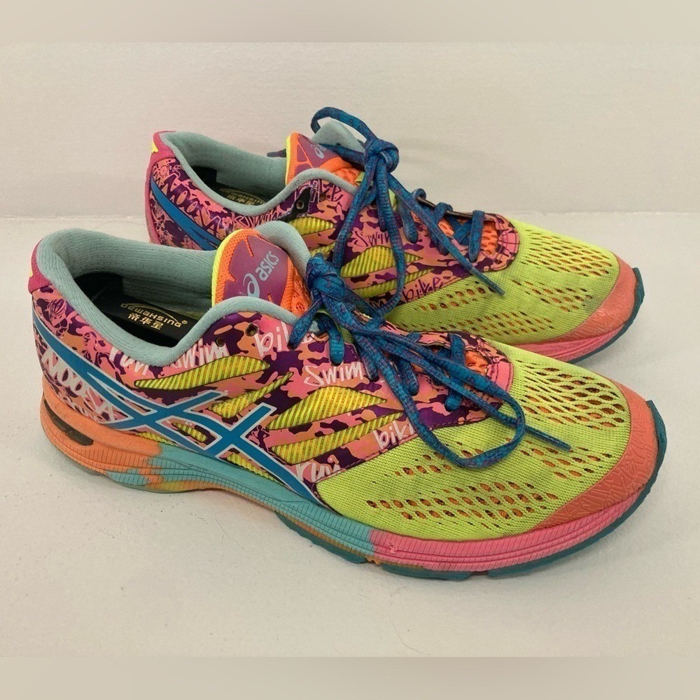 ASICS GEL-Noosa Tri 10 Running Shoe Neon Glow in Dark Graffiti Athletic Grunge - Picture 12 of 15